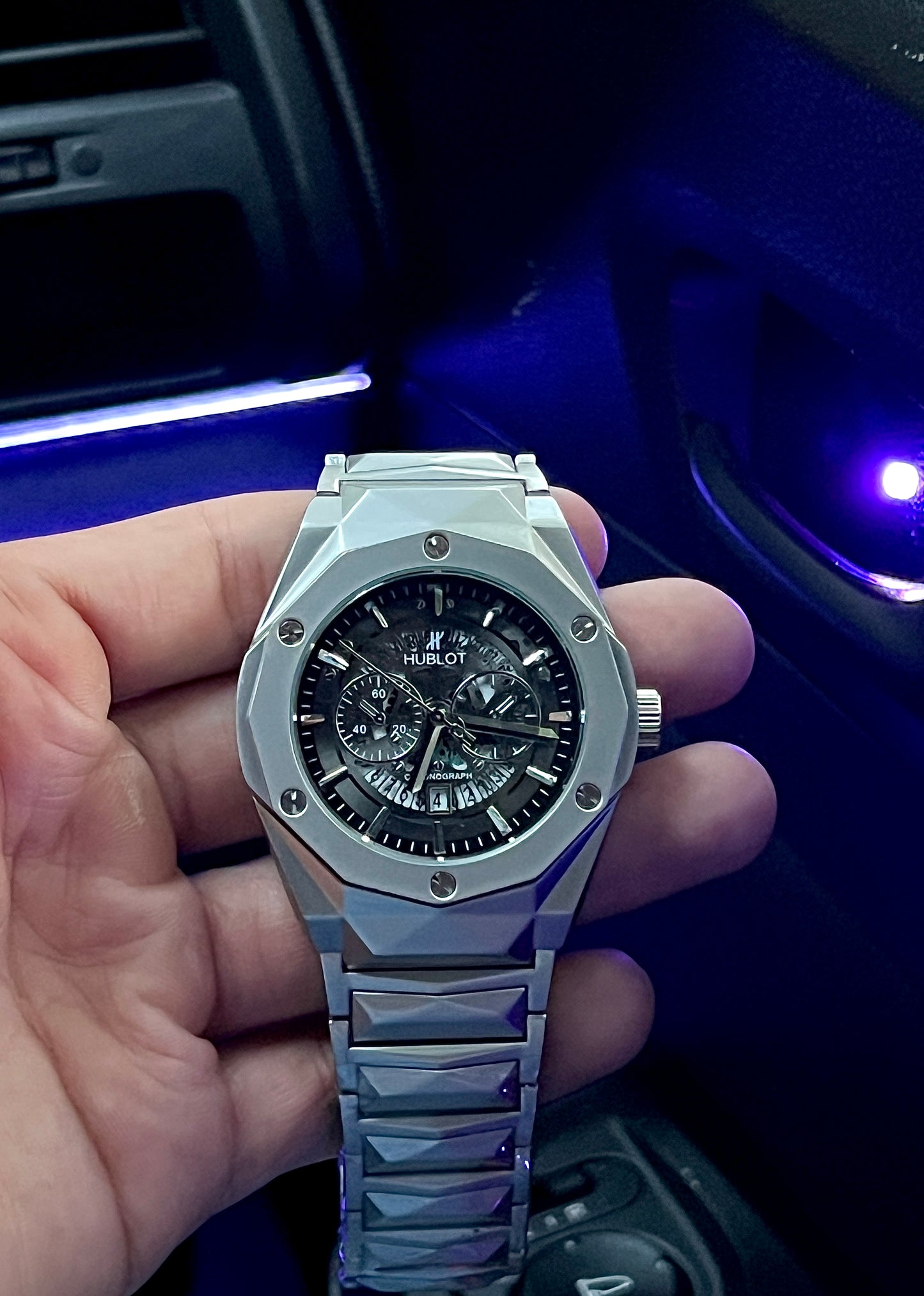 Hublot Cut Silver Watch - Heavy Weight