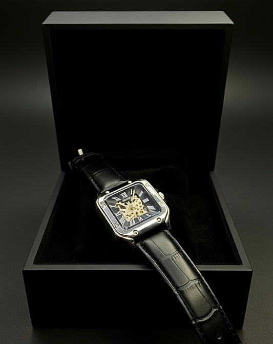 Skyline Automatic Leather Strap Watch – Timeless Elegance