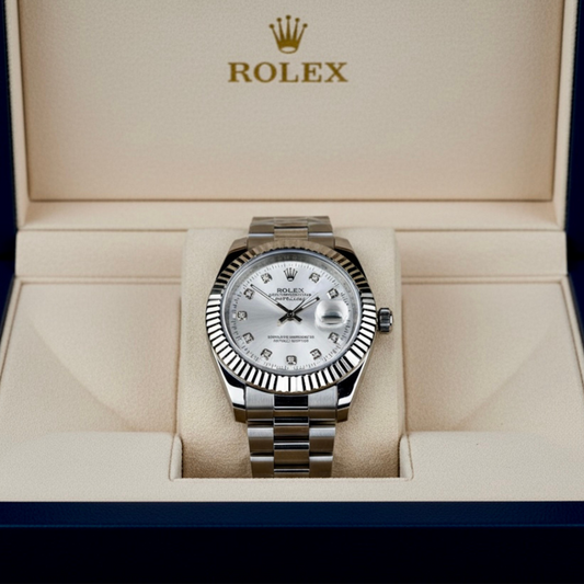 Rolex Silver White Dial Semi-Auto Watch – Redefining Class & Confidence