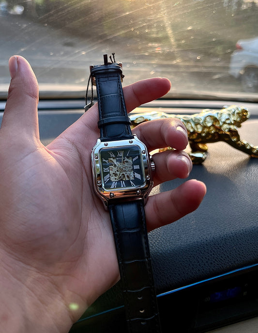 Skyline Automatic Leather Strap Watch – Timeless Elegance