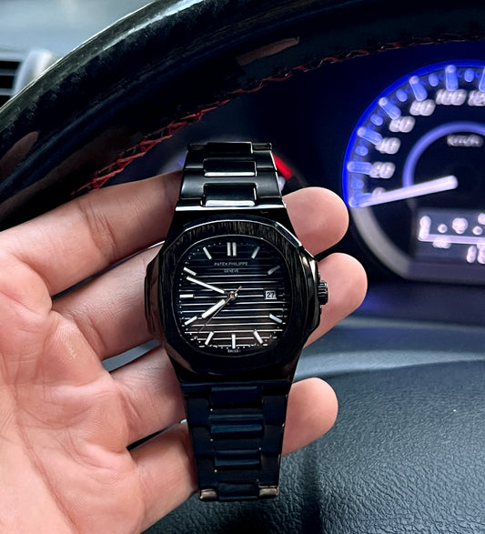 Patek Philippe Geneve Men’s Watch – Black Edition | Glossy Finish