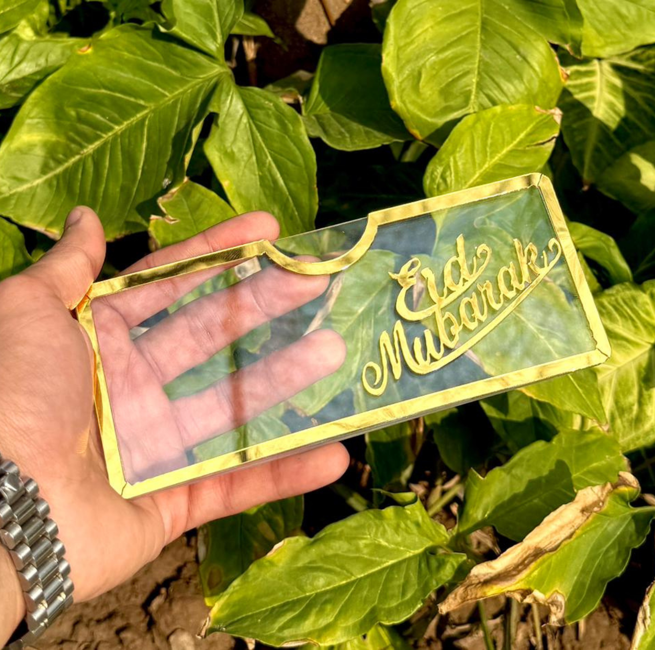 Acrylic Eid Mubarak Envelope - English Written