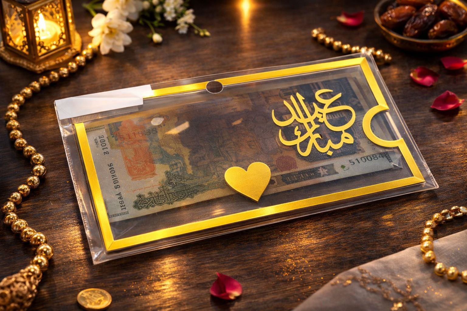 Acrylic Eid Mubarak Envelope - Urdu Written